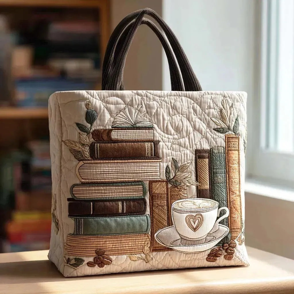 Women's Handmade Quilted Tote Bag with Unique Print