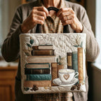Women's Handmade Quilted Tote Bag with Unique Print