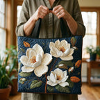 Women's Handmade Quilted Tote Bag with Unique Print
