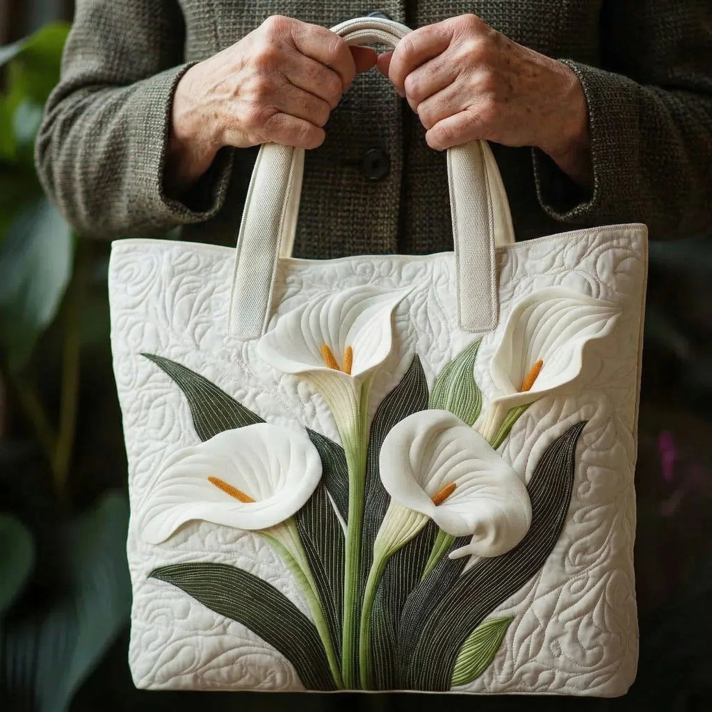 Women's Handmade Quilted Tote Bag with Unique Print