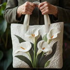Women's Handmade Quilted Tote Bag with Unique Print