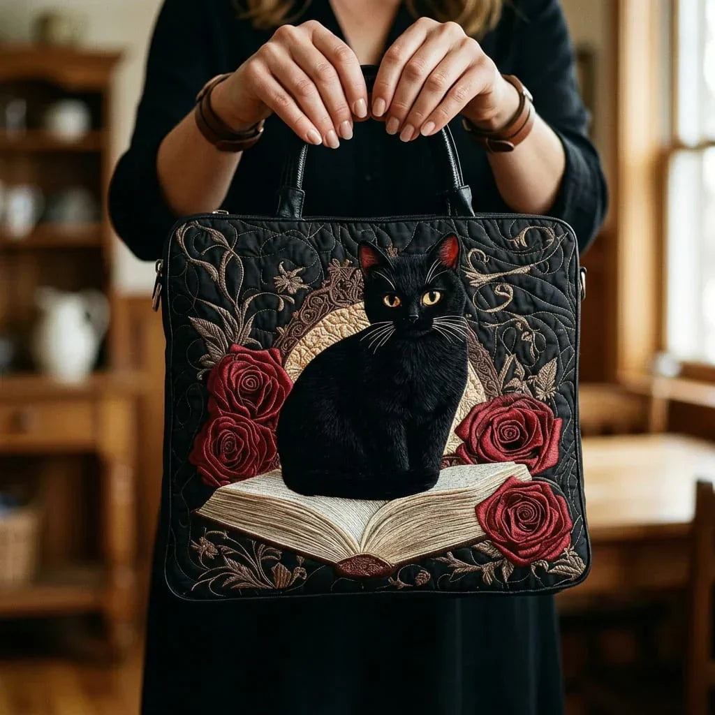 Women's Handmade Quilted Tote Bag with Unique Print