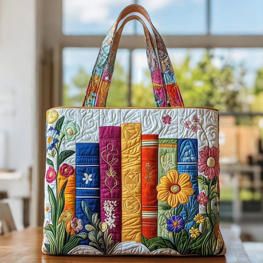 Women's Handmade Quilted Tote Bag with Unique Print
