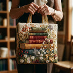 Women's Handmade Quilted Tote Bag with Unique Print