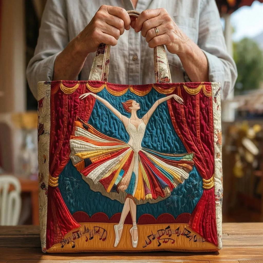 Women's Handmade Quilted Tote Bag with Unique Print
