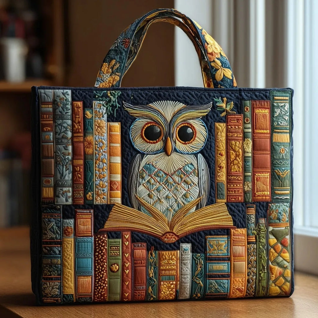 Women's Handmade Quilted Tote Bag with Unique Print
