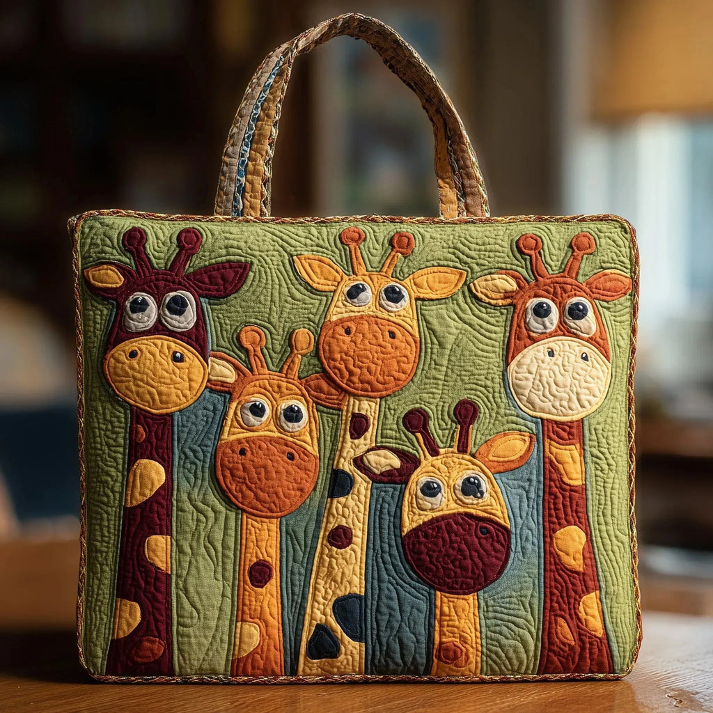 Women's Handmade Quilted Tote Bag with Unique Print