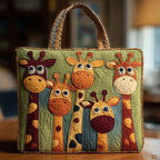 Women's Handmade Quilted Tote Bag with Unique Print