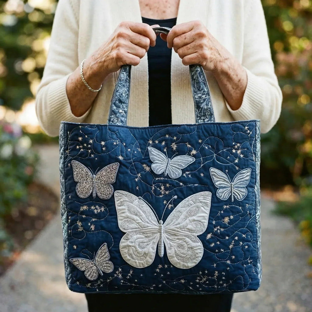 Women's Handmade Quilted Tote Bag with Unique Print