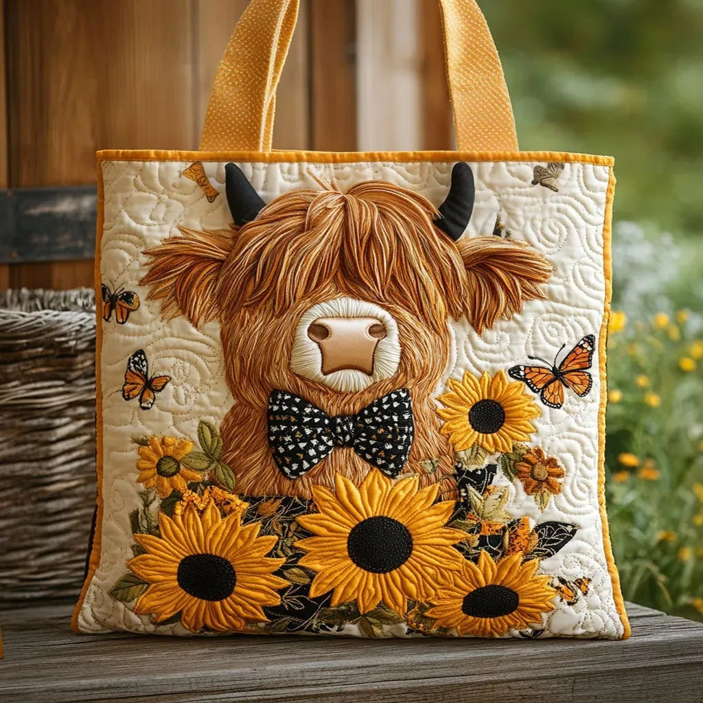 Women's Handmade Quilted Tote Bag with Unique Print