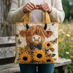 Women's Handmade Quilted Tote Bag with Unique Print