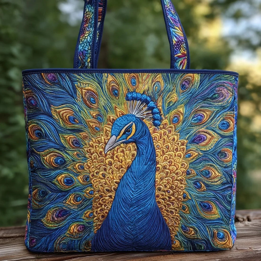 Women's Handmade Quilted Tote Bag with Unique Print