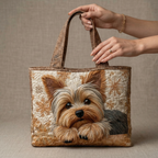 Women's Handmade Quilted Tote Bag with Unique Print