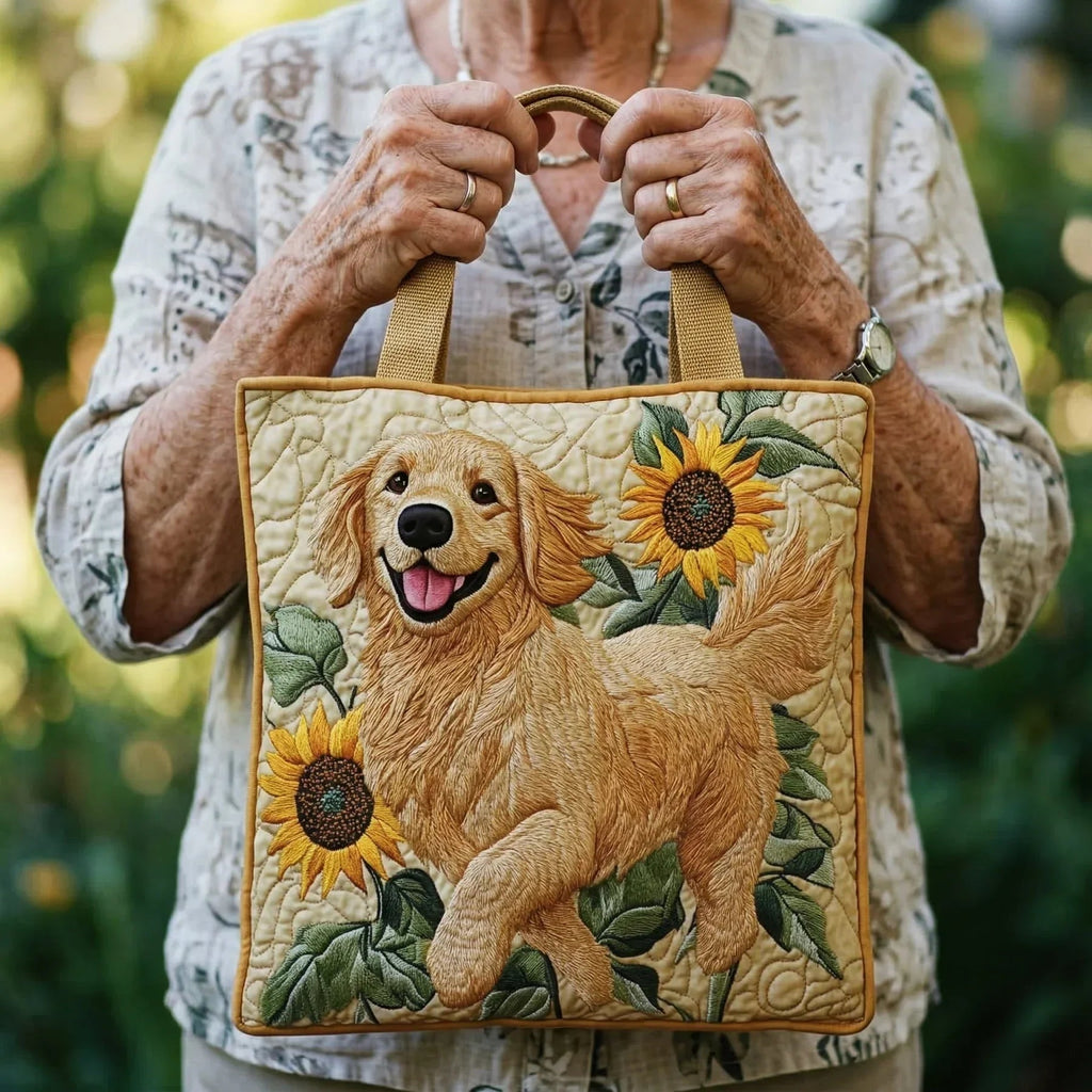 Women's Handmade Quilted Tote Bag with Unique Print
