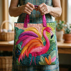Women's Handmade Quilted Tote Bag with Unique Print
