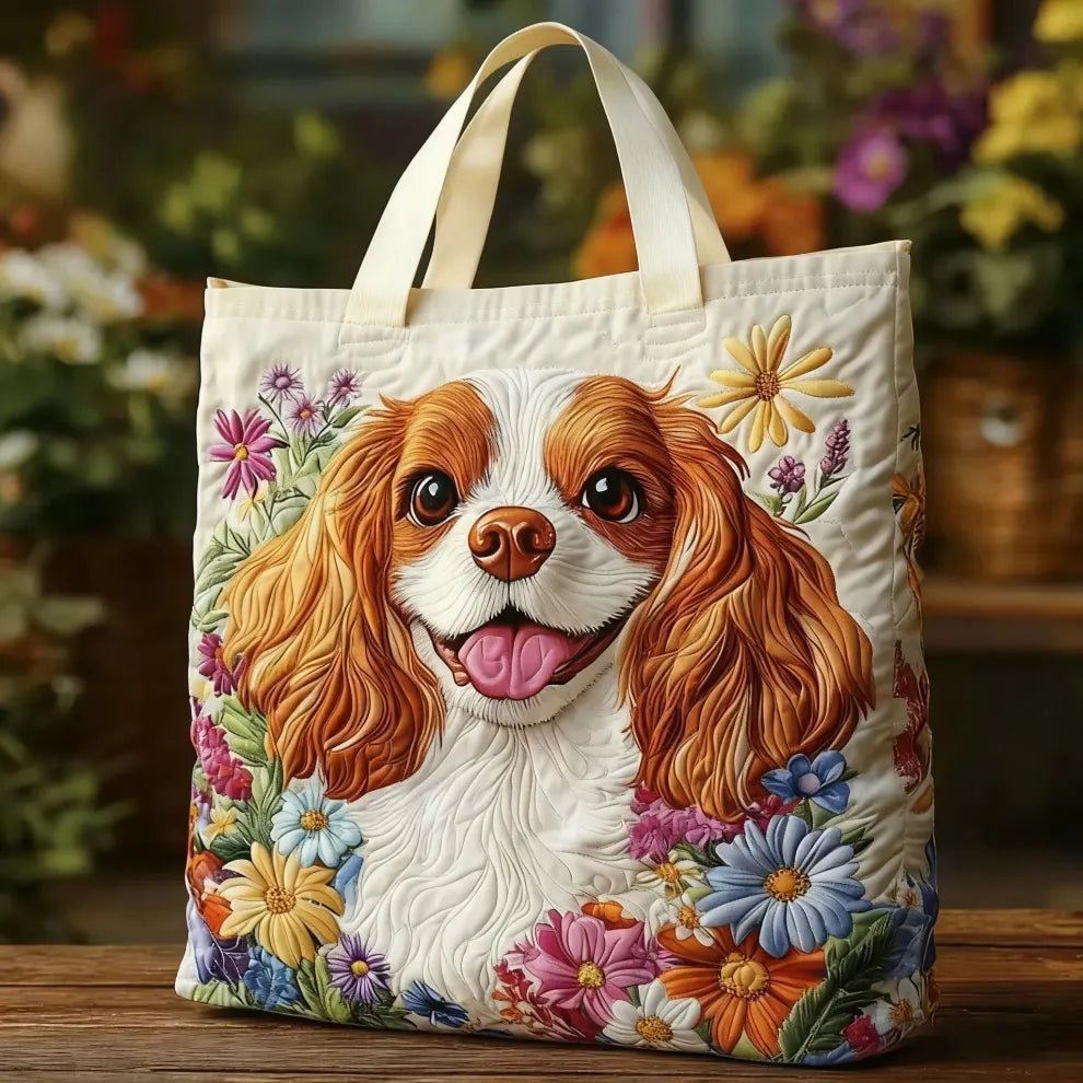 Women's Handmade Quilted Tote Bag with Unique Print