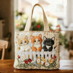 Women's Handmade Quilted Tote Bag with Unique Print