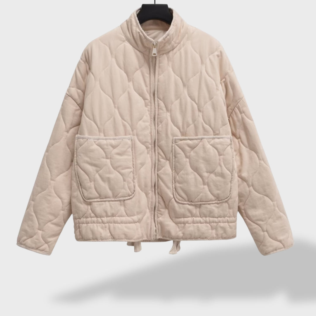 Women's Padded Winter Jacket - Beige
