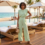 Women's Elegant Sleeveless High-Waisted Palazzo Jumpsuit