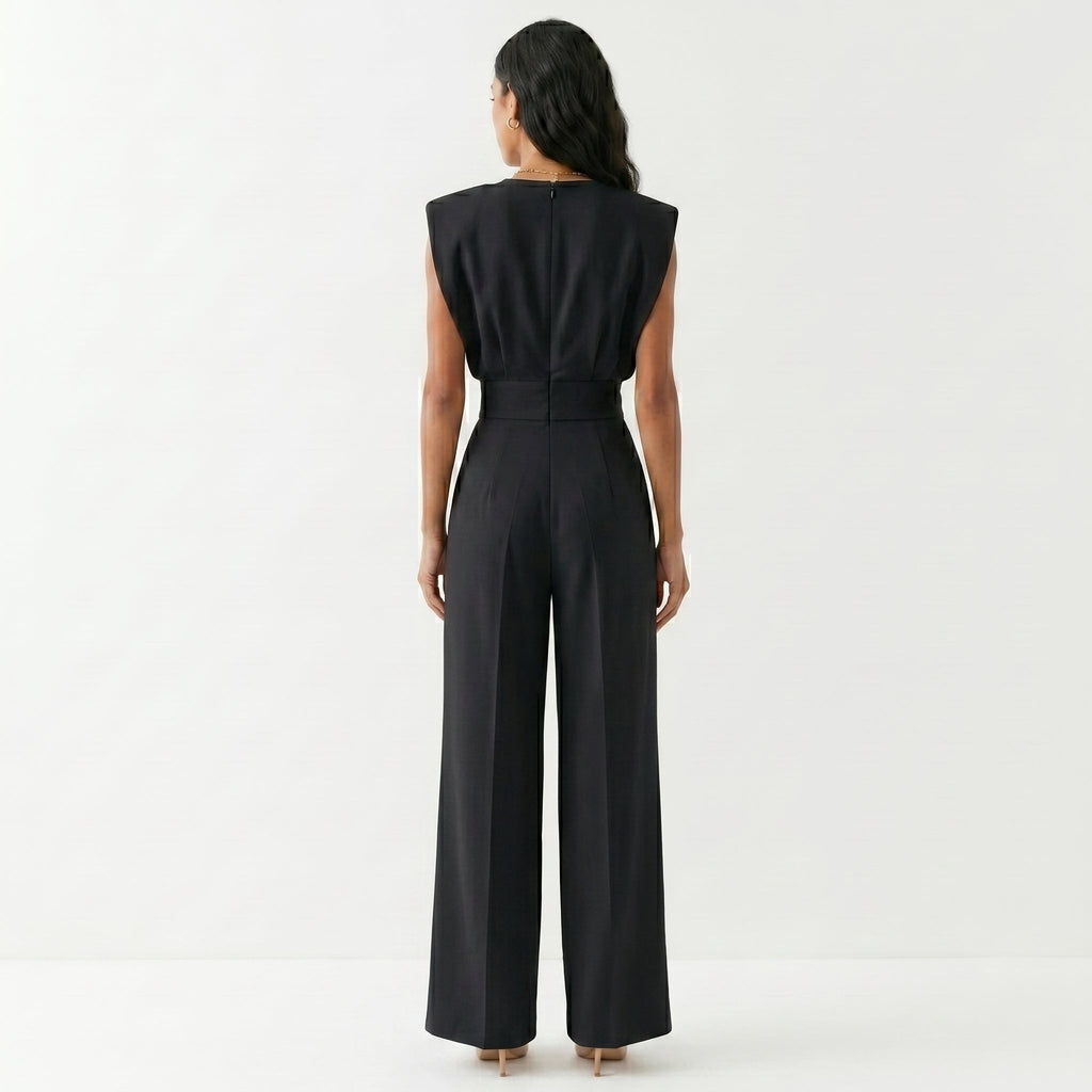 Women's Elegant Sleeveless High-Waisted Palazzo Jumpsuit