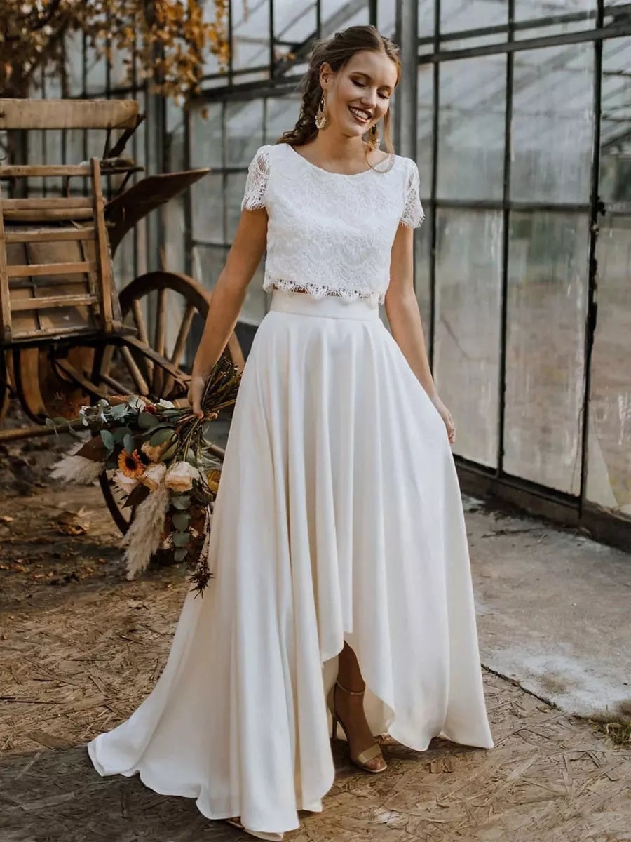 Women's Two-Piece Lace Bridal Dress