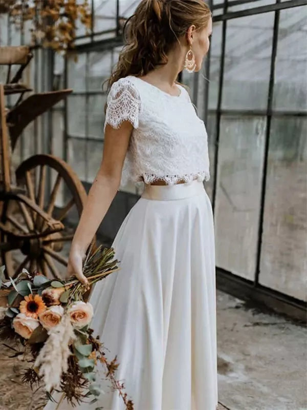 Women's Two-Piece Lace Bridal Dress