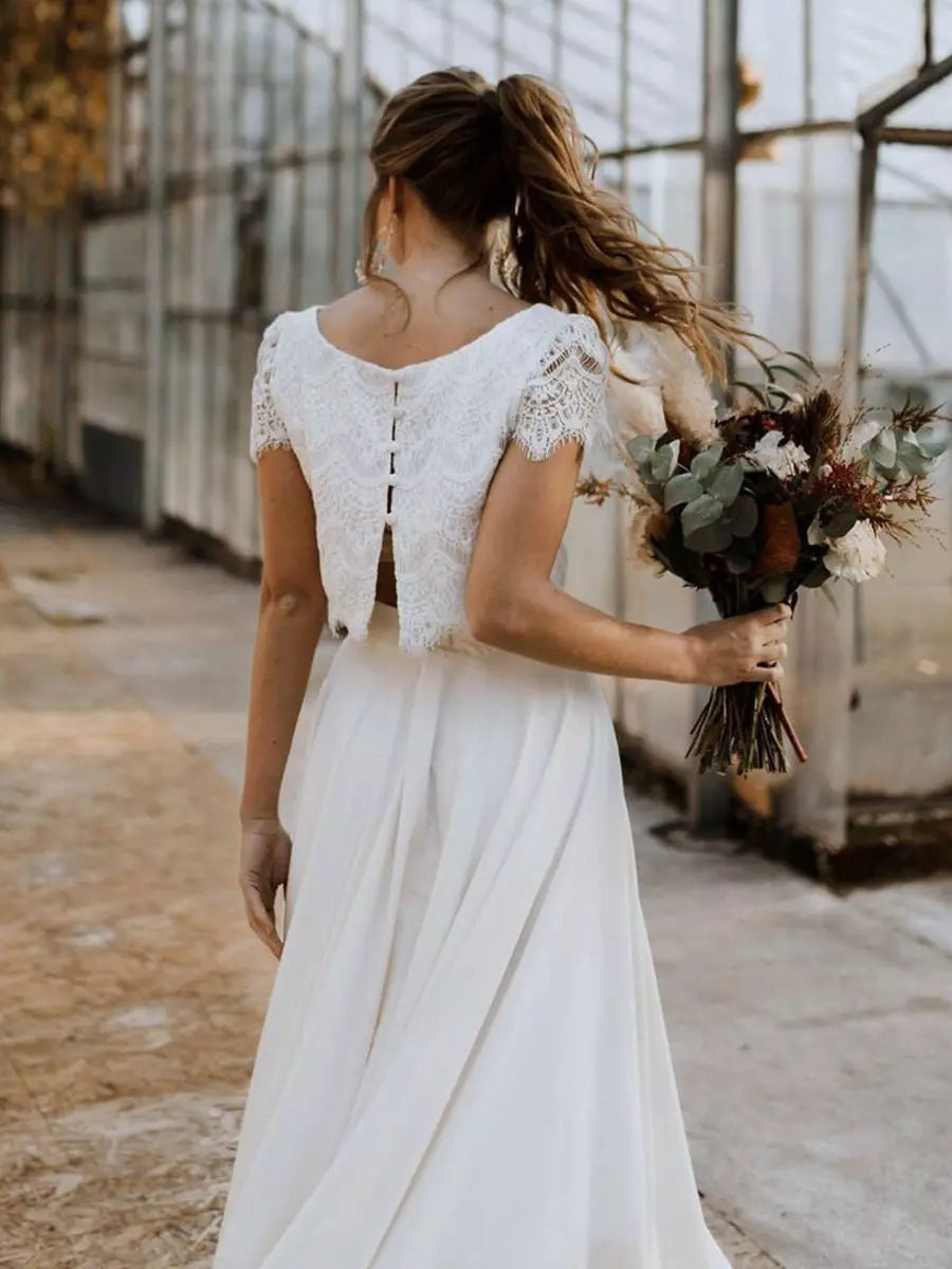 Women's Two-Piece Lace Bridal Dress