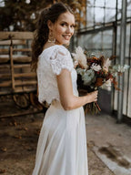 Women's Two-Piece Lace Bridal Dress