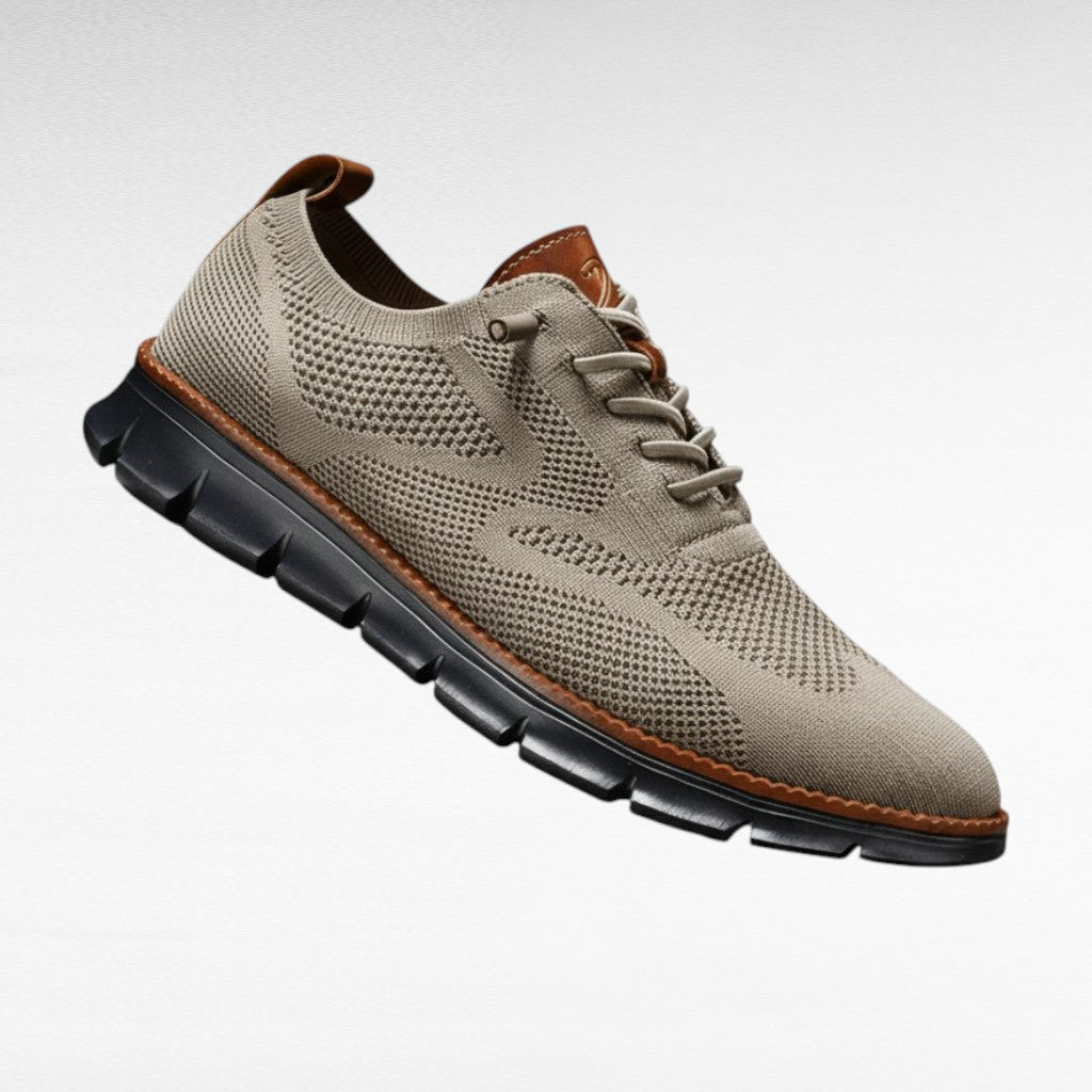 Men's Orthopedic Sneakers - Beige with Black Sole
