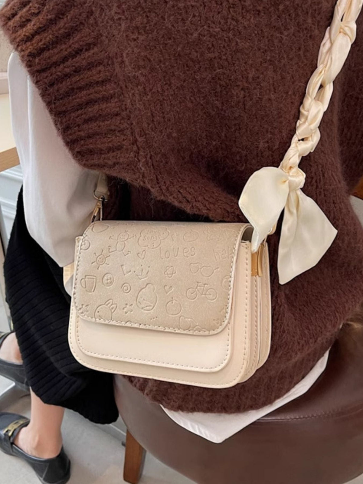 Women's Color Block Flap Crossbody Bag