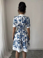 Women's Printed Button-Front Mini Dress