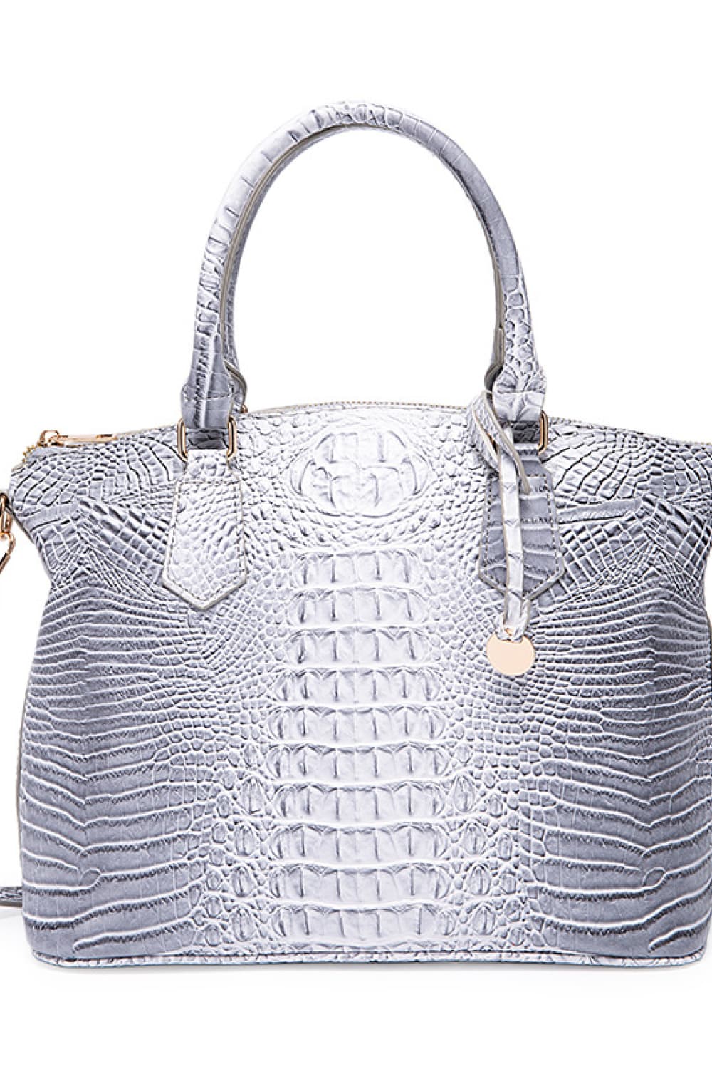 Women's Leather Handbag - Light Gray