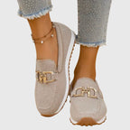 Women's Elegant Comfortable Loafers - Beige