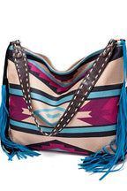Women's Geometric Print Canvas Tote Bag