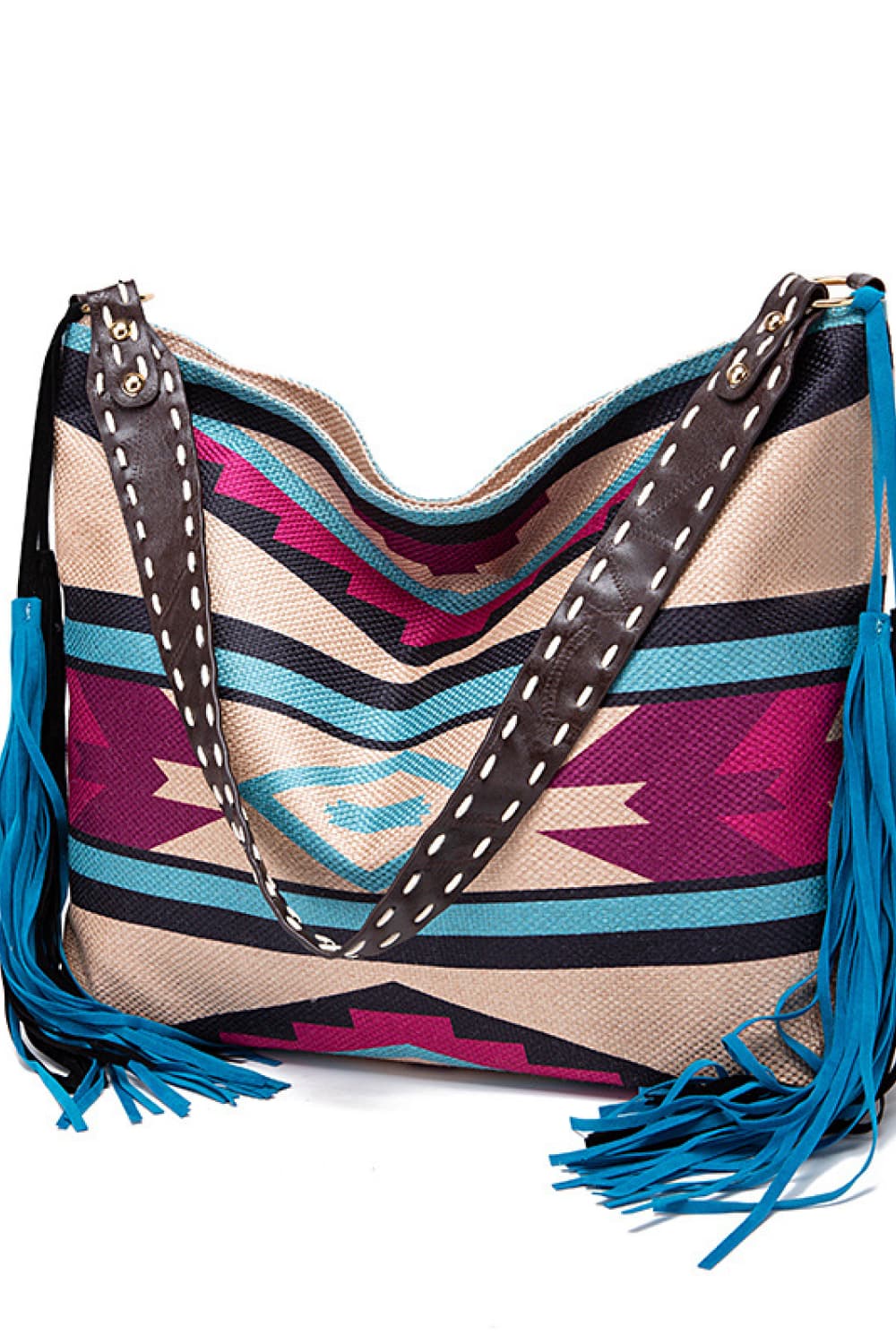 Women's Geometric Print Canvas Tote Bag
