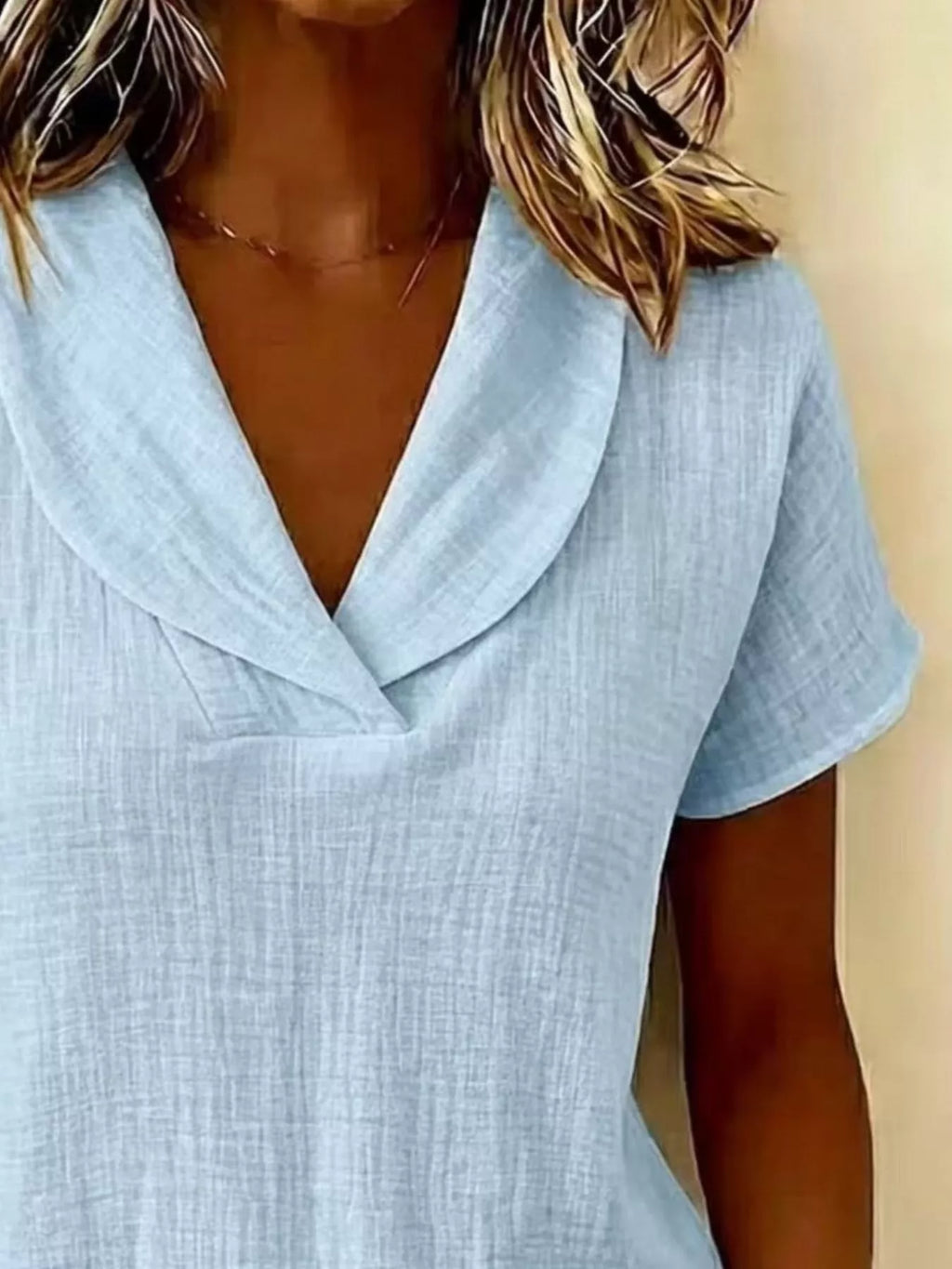 Women's Plus Size Casual Textured Short Sleeve Blouse