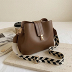 Women's Elegant Black and Brown Shoulder Bag