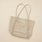 Women's Large Straw Beach Bag - Beige