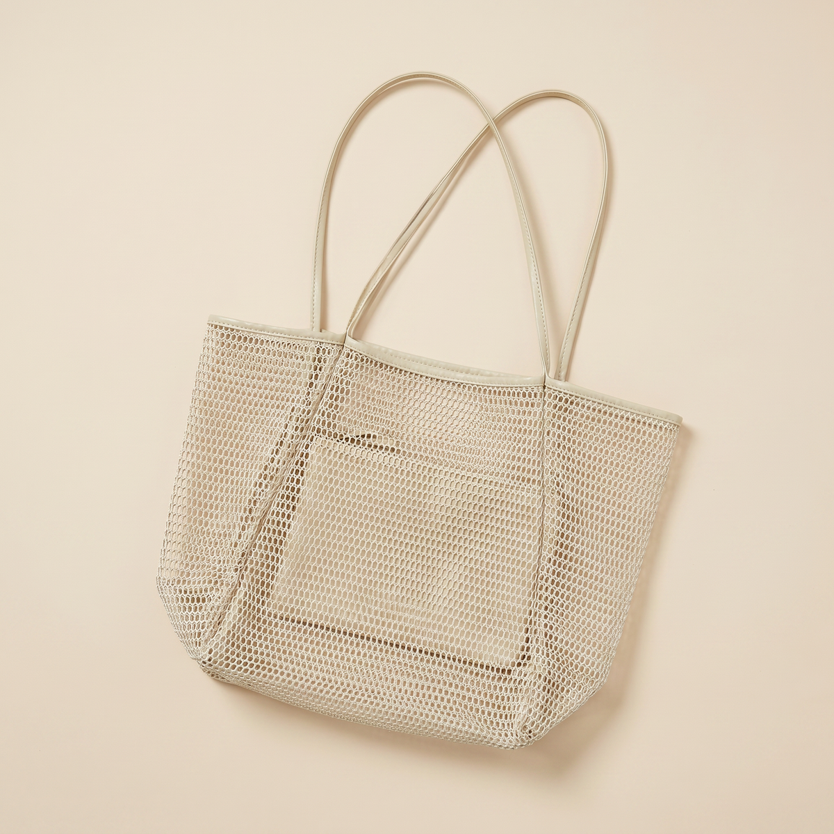 Women's Large Straw Beach Bag - Beige