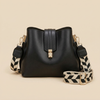 Women's Elegant Black and Brown Shoulder Bag