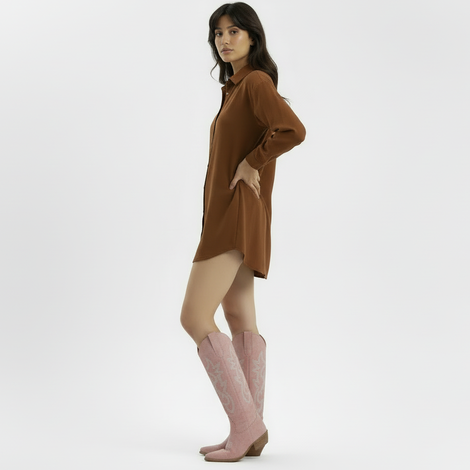 Women's Western Boots with Low Block Heel