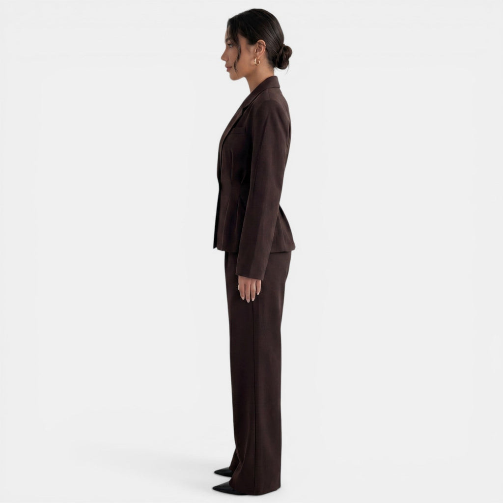 Women's Brown Blazer and Pants Set