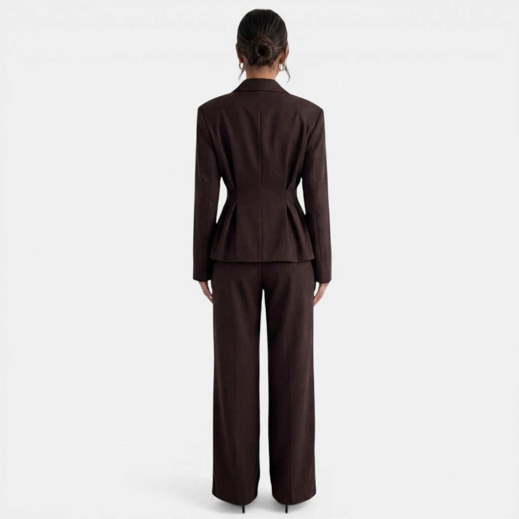 Women's Brown Blazer and Pants Set