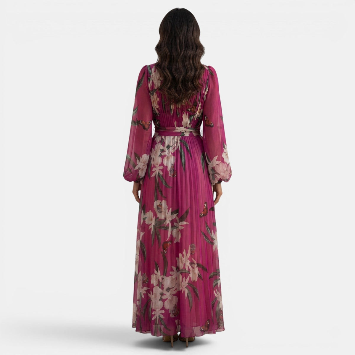 Women's Floral V-Neck Maxi Dress