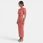 Women's Two-Piece Crop Top and Slit Skirt Set