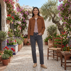 Women's Brown Suede Jacket for Fall