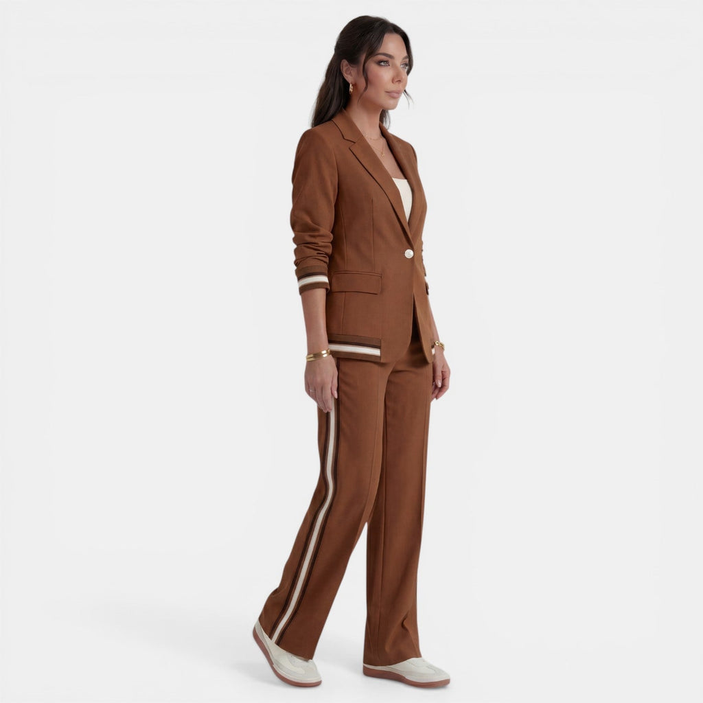 Women's Blazer and Wide-Leg Pants Set
