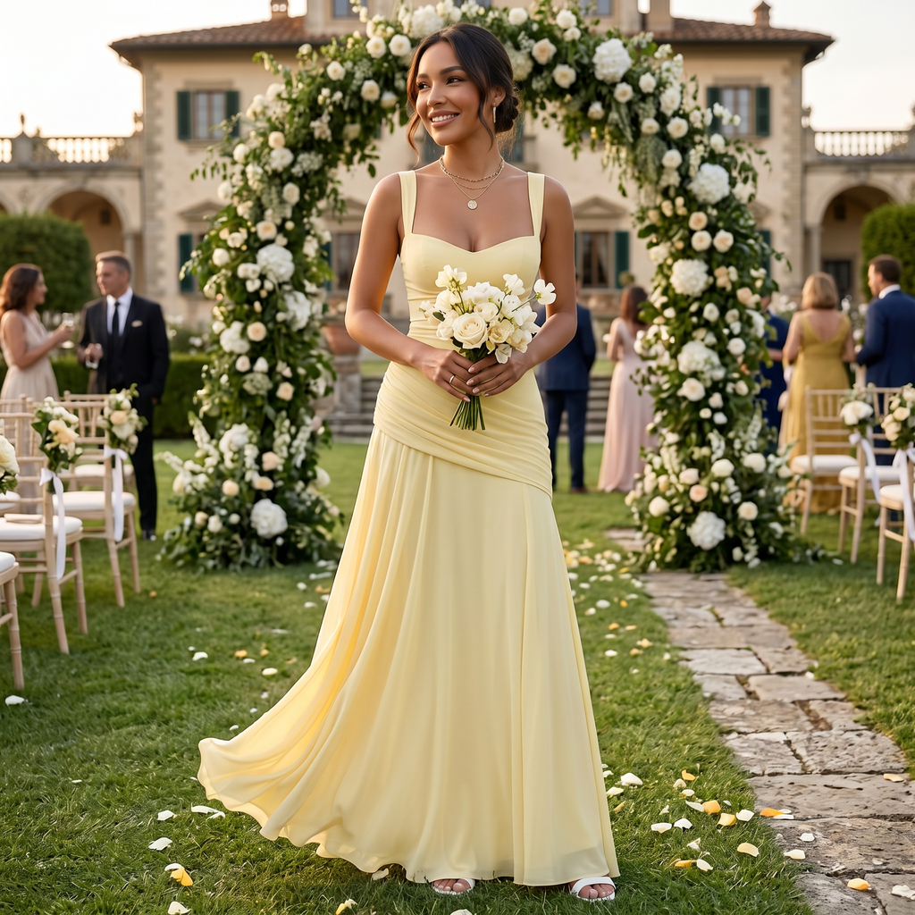 Women's Elegant Wedding Guest Maxi Dress