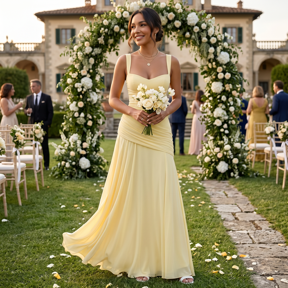 Women's Elegant Wedding Guest Maxi Dress