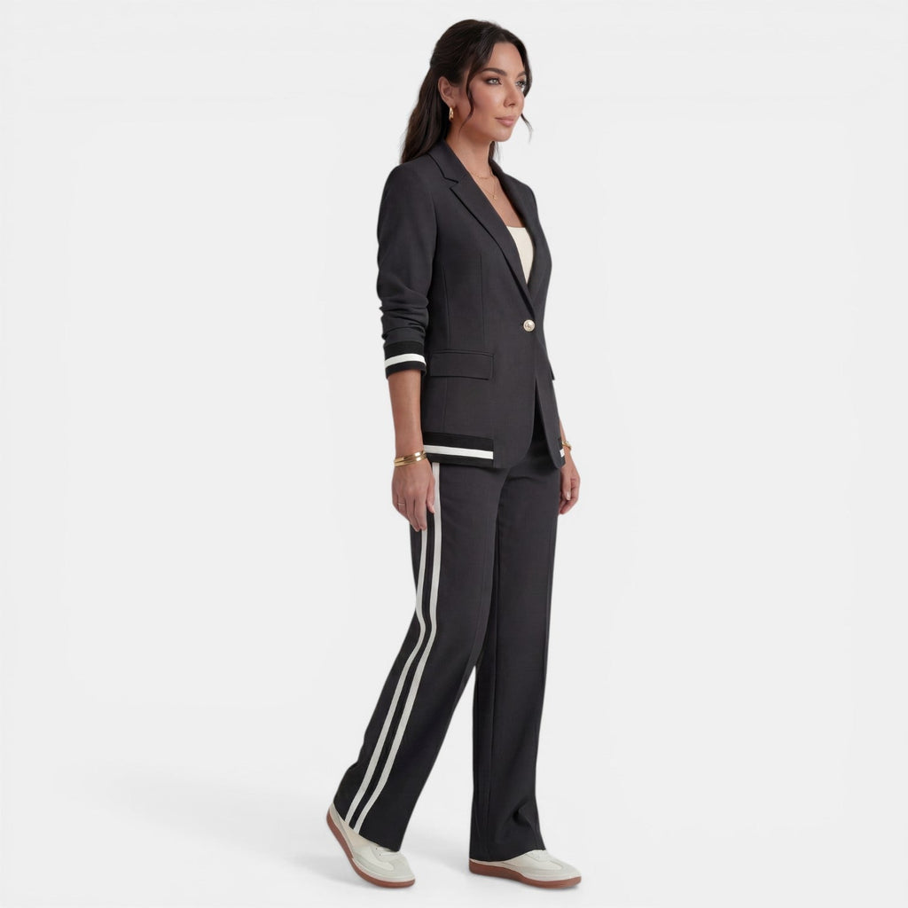 Women's Blazer and Wide-Leg Pants Set